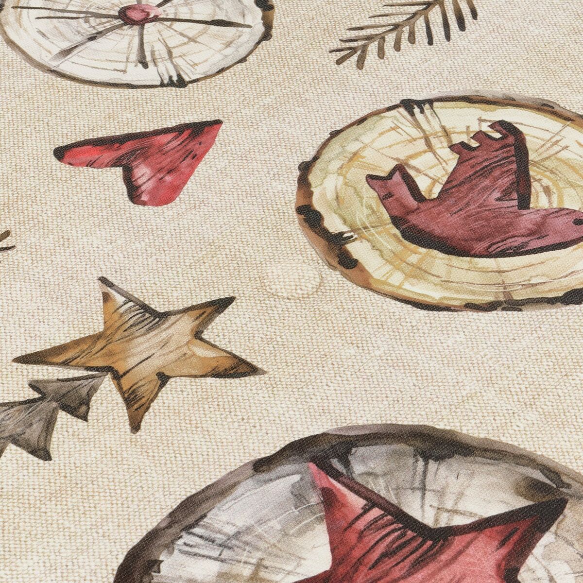 Belum Wooden Christmas stain resistant resin tablecloth 300 x 140 cm-7