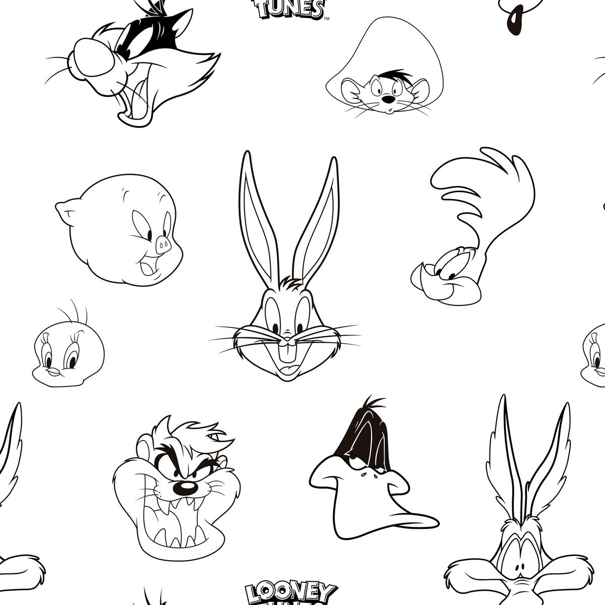 Bettbezug für Kinderbett Looney Tunes Looney B&W 115 x 145 cm-2