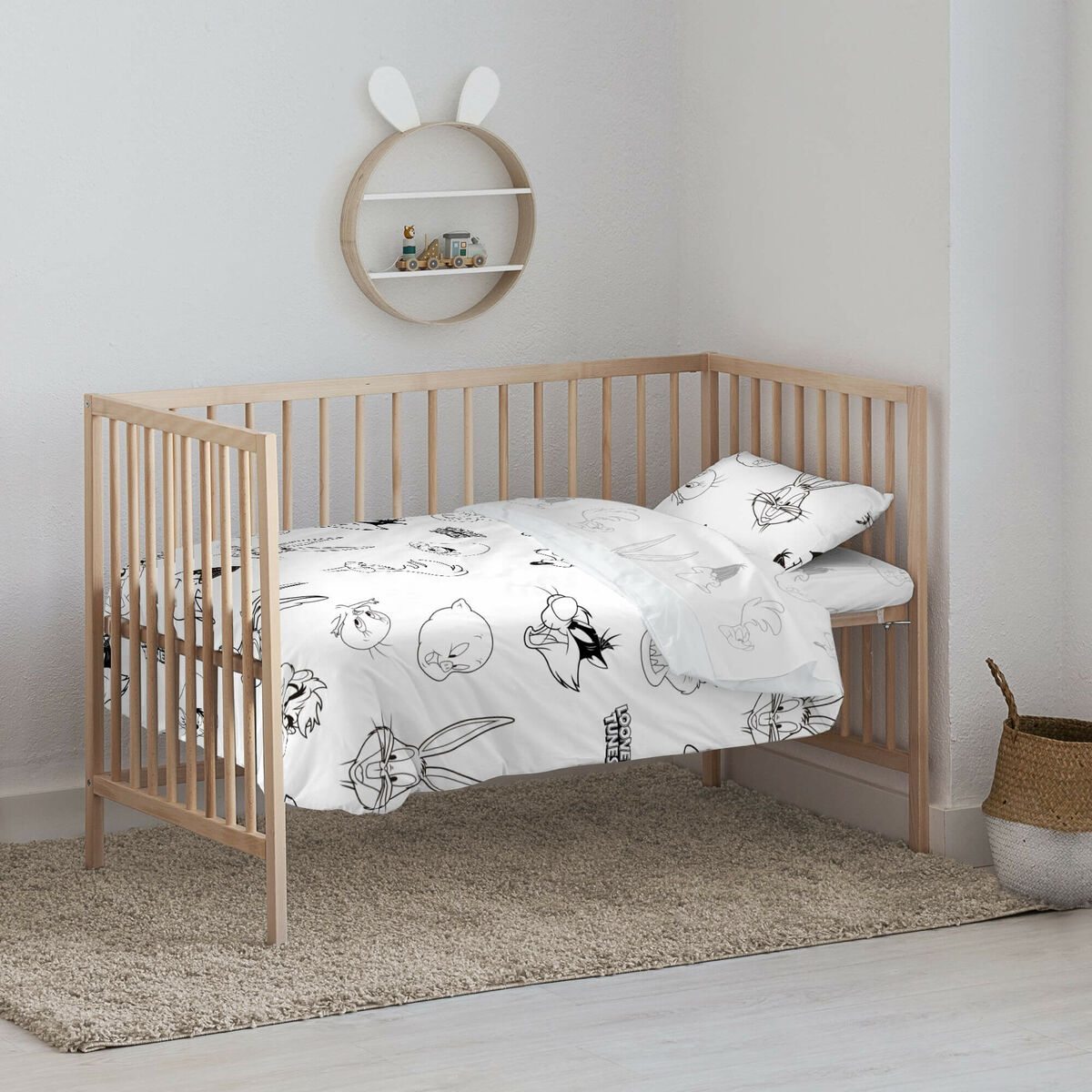 Bettbezug für Kinderbett Looney Tunes Looney B&W 115 x 145 cm-3