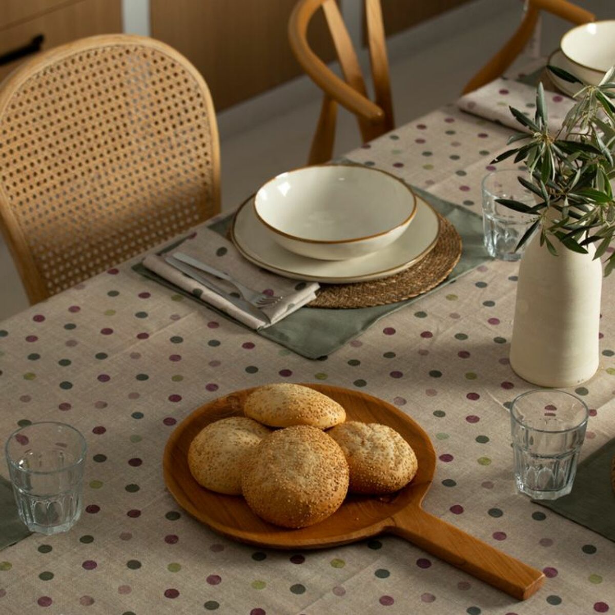 Stain Resistant Tablecloth Belum Light Brown 100 x 80 cm Birthmark-2