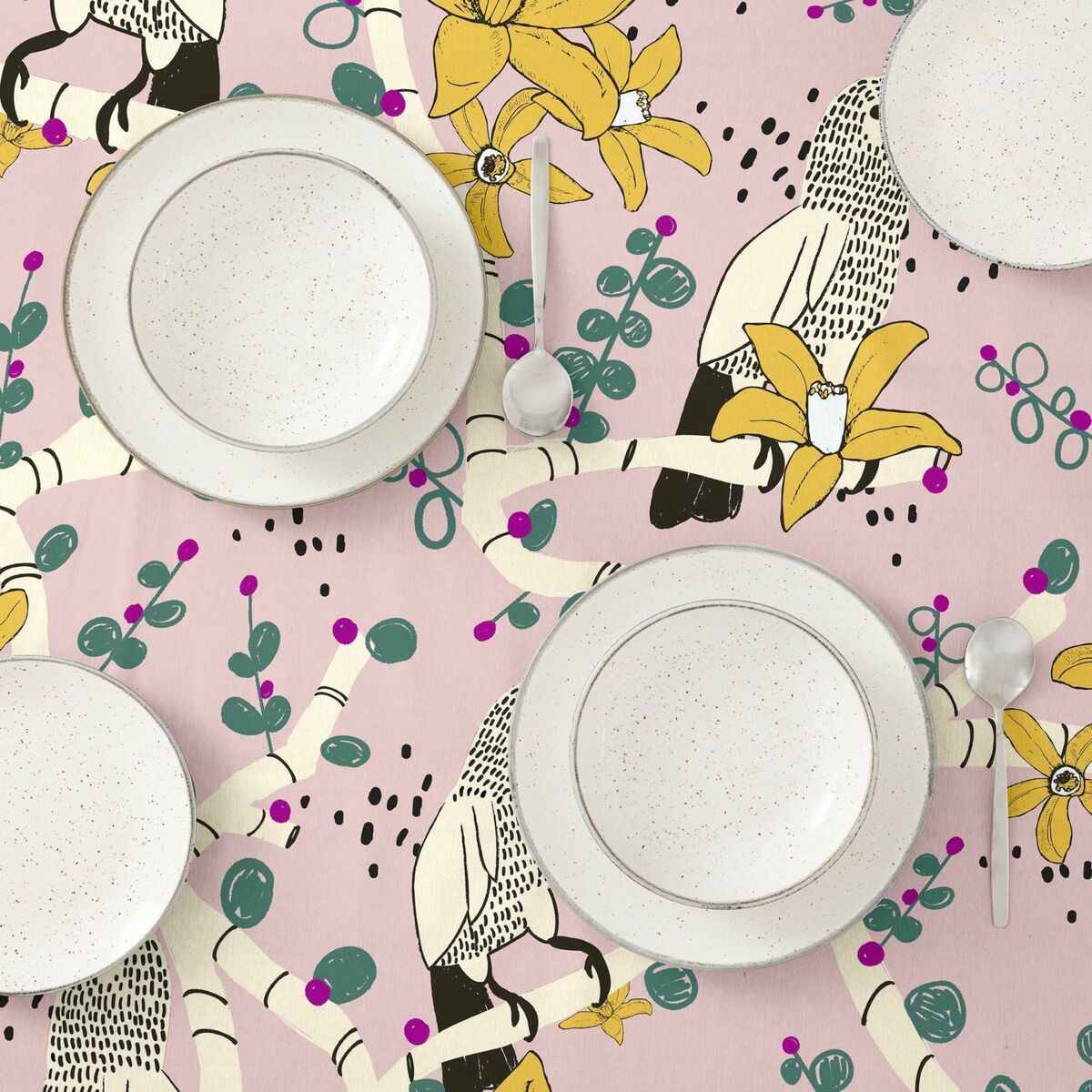 Tablecloth Belum Pink 240 x 155 cm-2