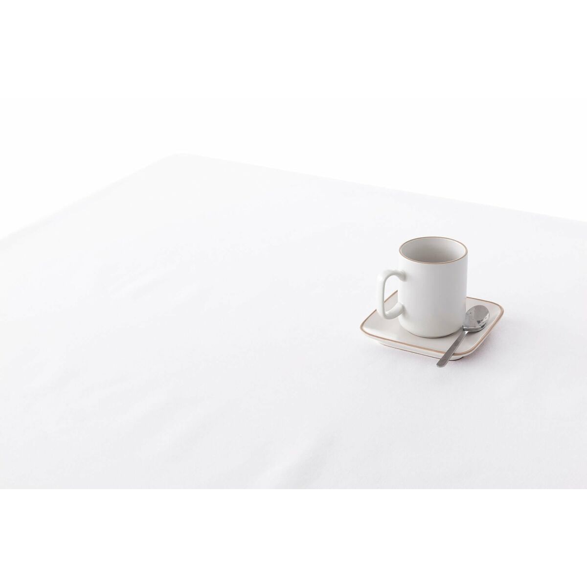 Belum Liso Stain Resistant Resin Tablecloth White 140 x 140 cm-2