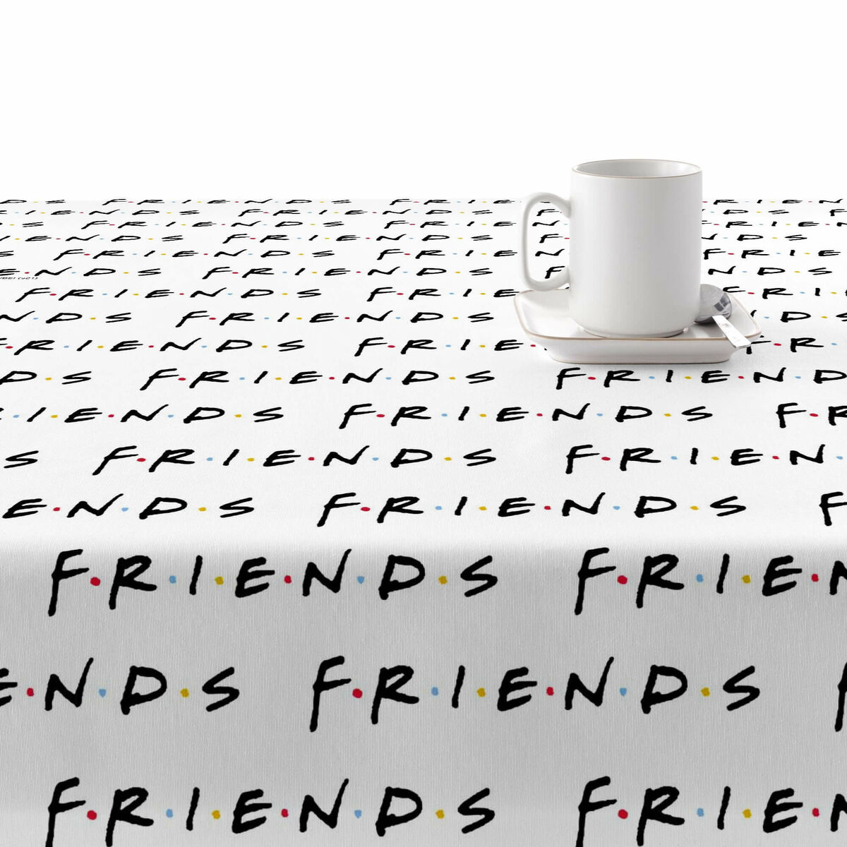 Скатерть устойчивая к пятнам Belum Friends White 300 x 140 cm-2