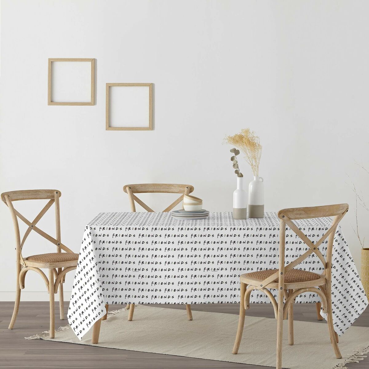Скатерть устойчивая к пятнам Belum Friends White 300 x 140 cm-3