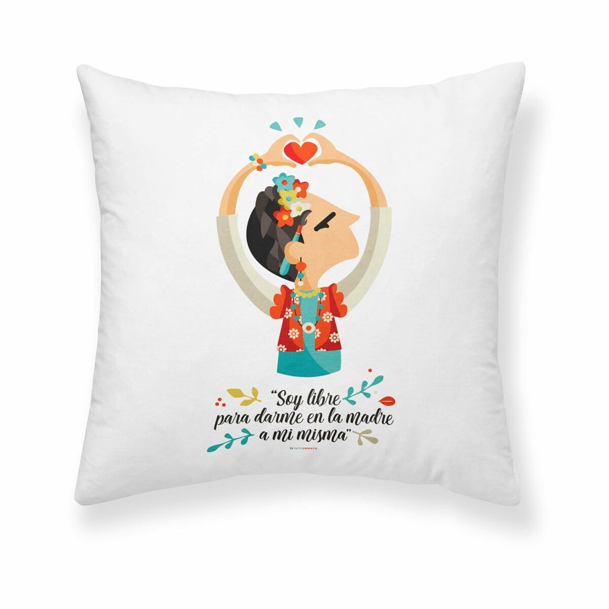 Чехол для подушки Decolores Frida Разноцветный 50 x 50 cm-2
