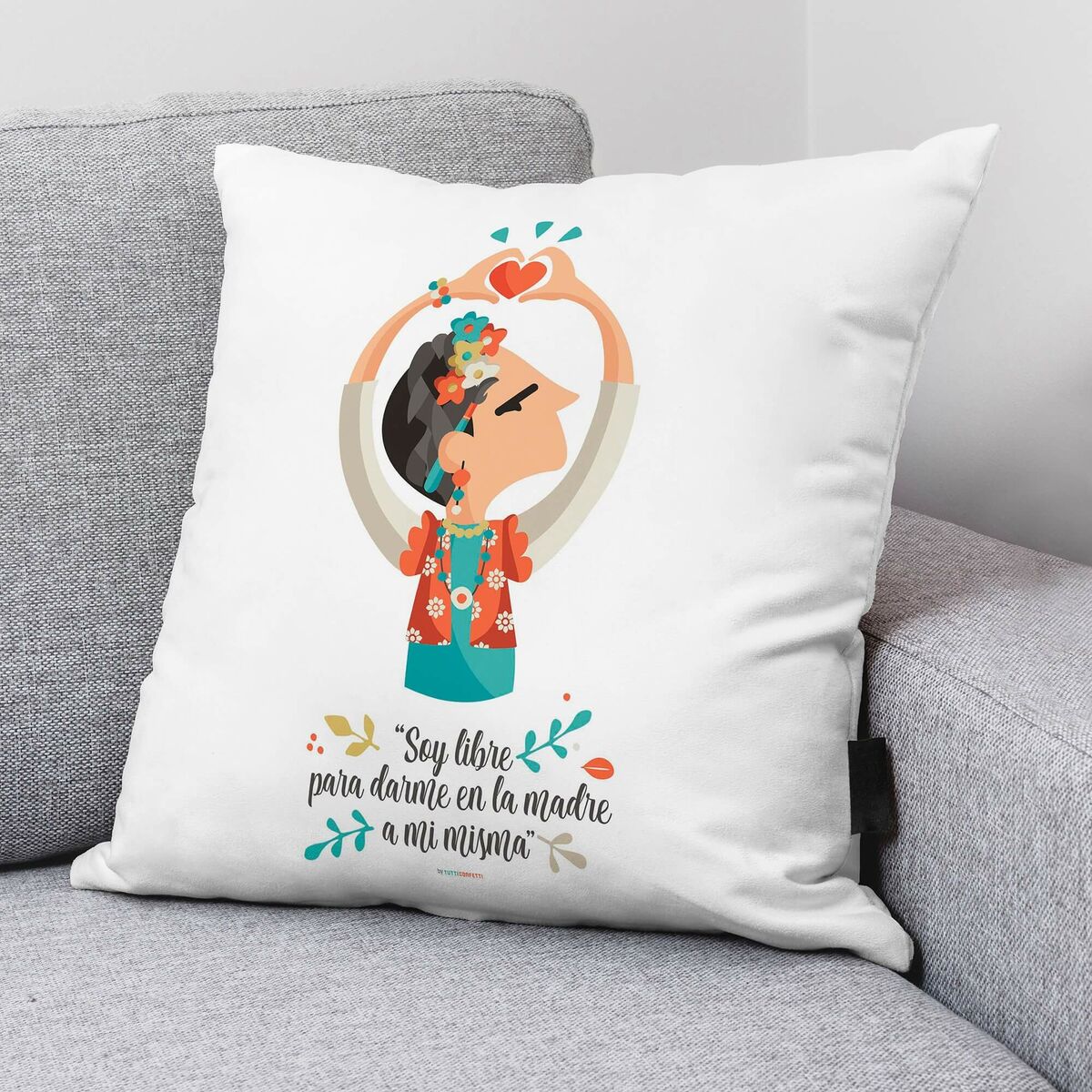 Чехол для подушки Decolores Frida Разноцветный 50 x 50 cm-3