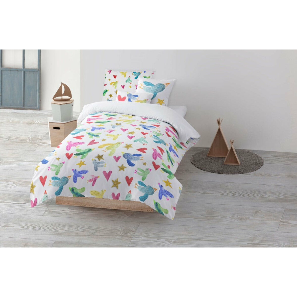Пододеяльник Decolores Ocells Разноцветный 220 x 220 cm-2