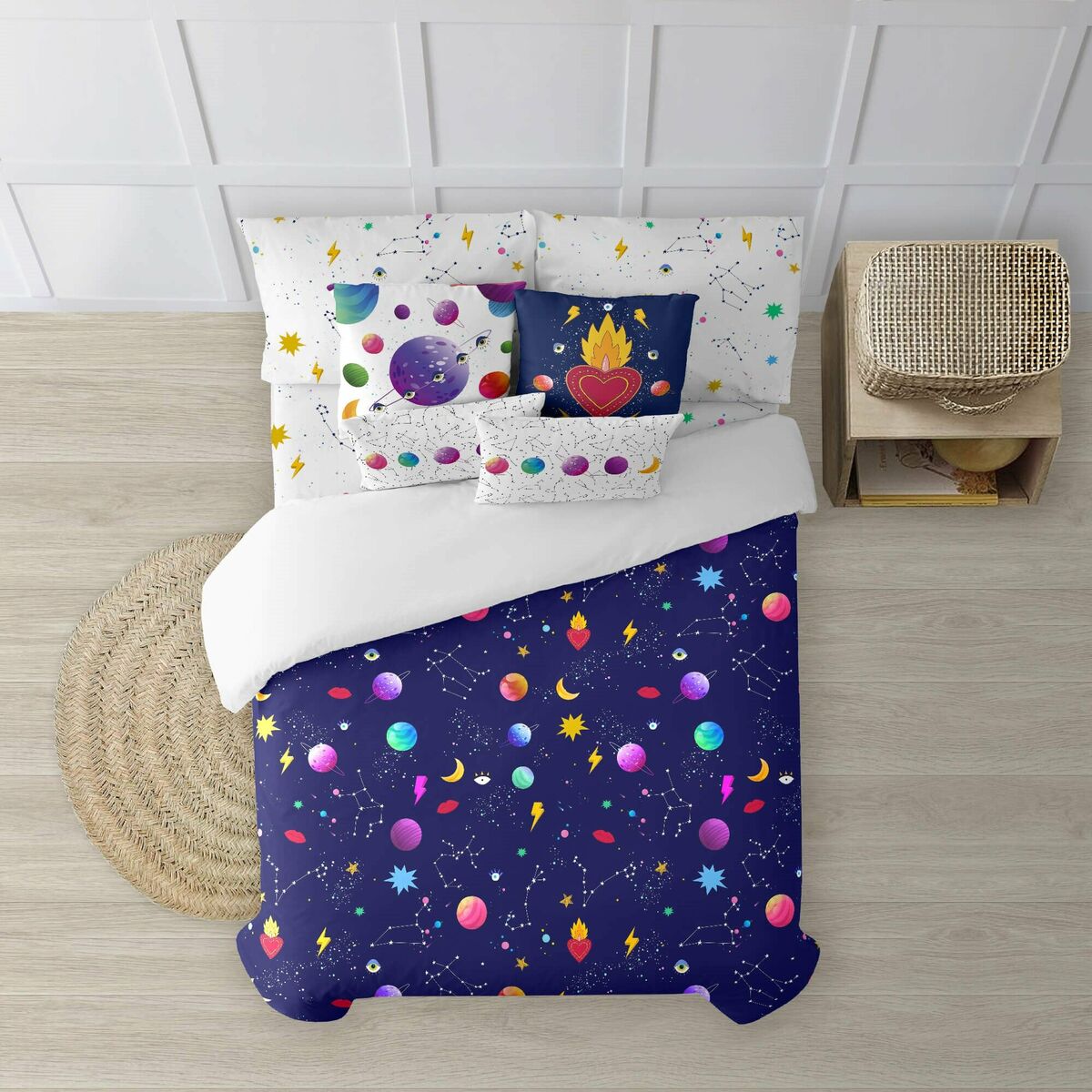 Пододеяльник Ripshop Cosmos Разноцветный 200 x 200 cm Горлышко бутылки-2