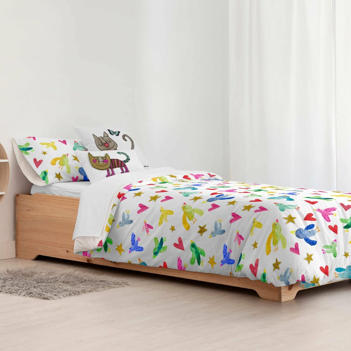 Bettbezug Ripshop Ocells Mehrfarbig 200 x 200 cm Flaschenhals-3