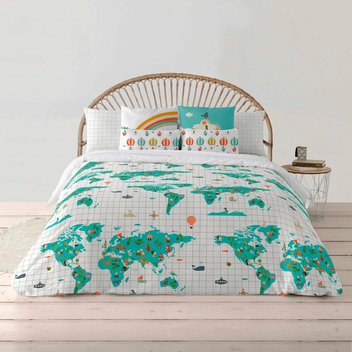Пододеяльник Decolores Mapamundi Синий 220 x 220 cm-4
