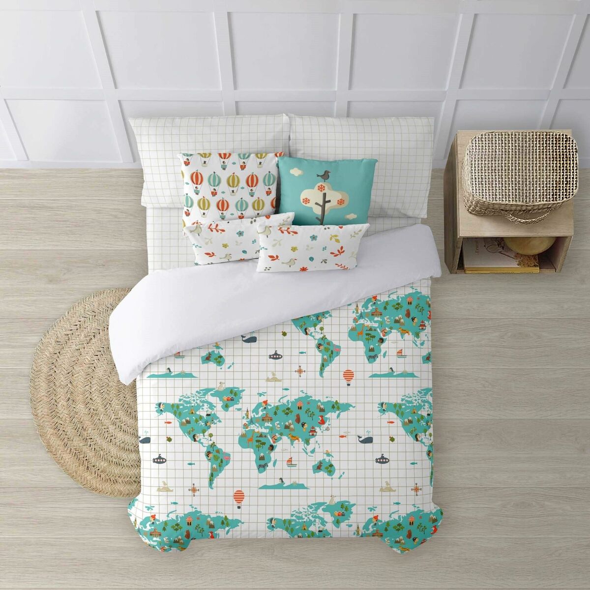 Пододеяльник Decolores Mapamundi Синий 240 x 220 cm-4
