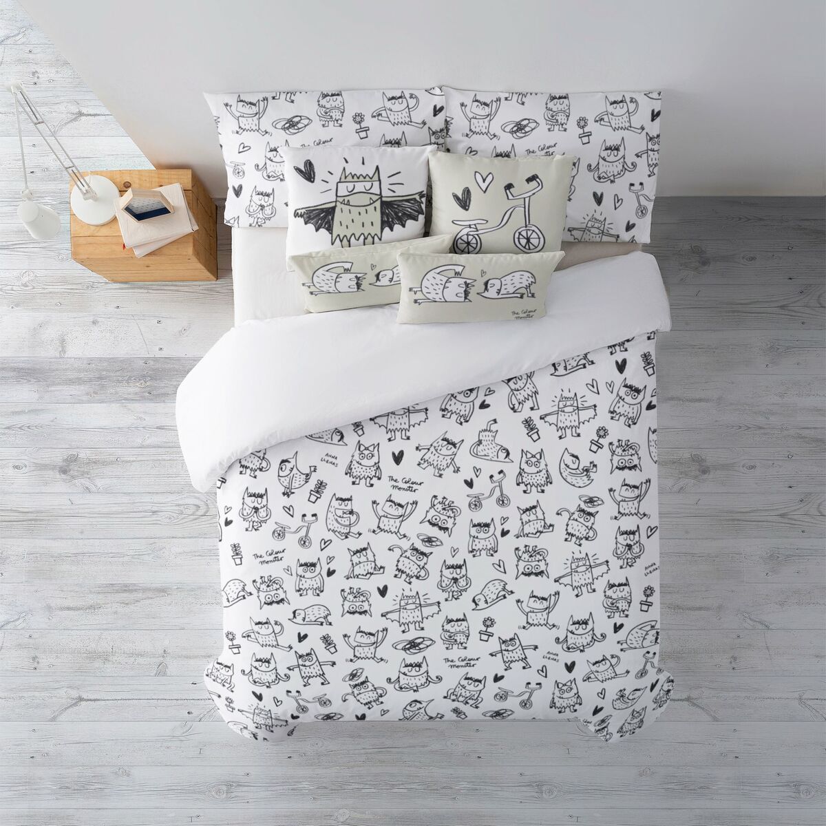 Пододеяльник Decolores Monstre black 180 x 220 cm-3
