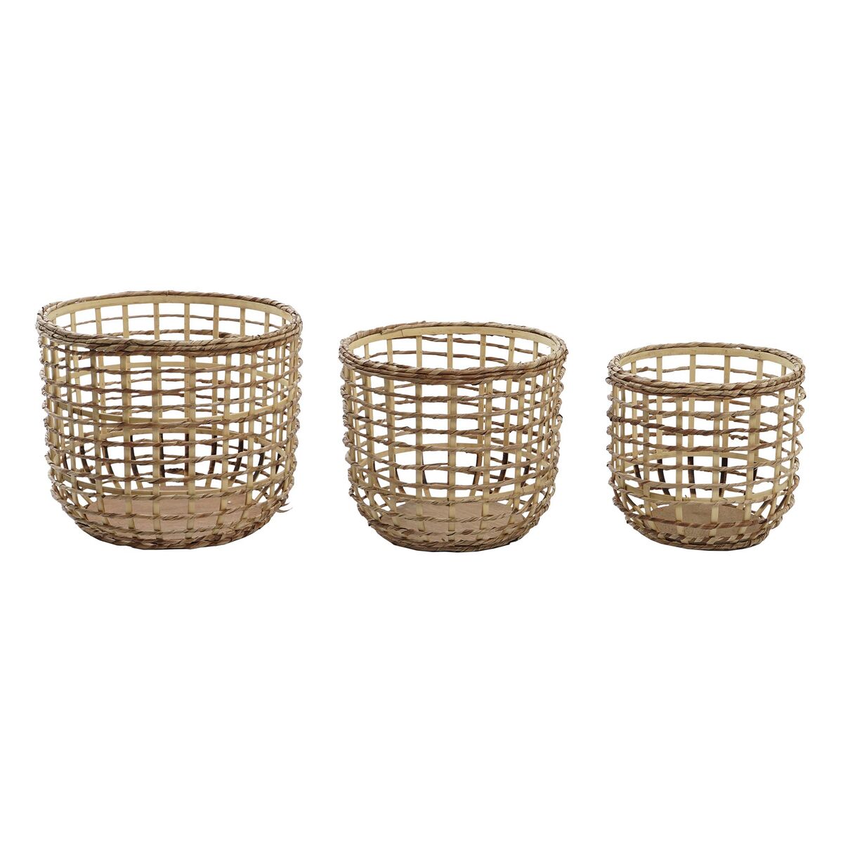 DKD Home Decor FIBRA MAIZ Basket Set (3 Items) (Revised A)-3