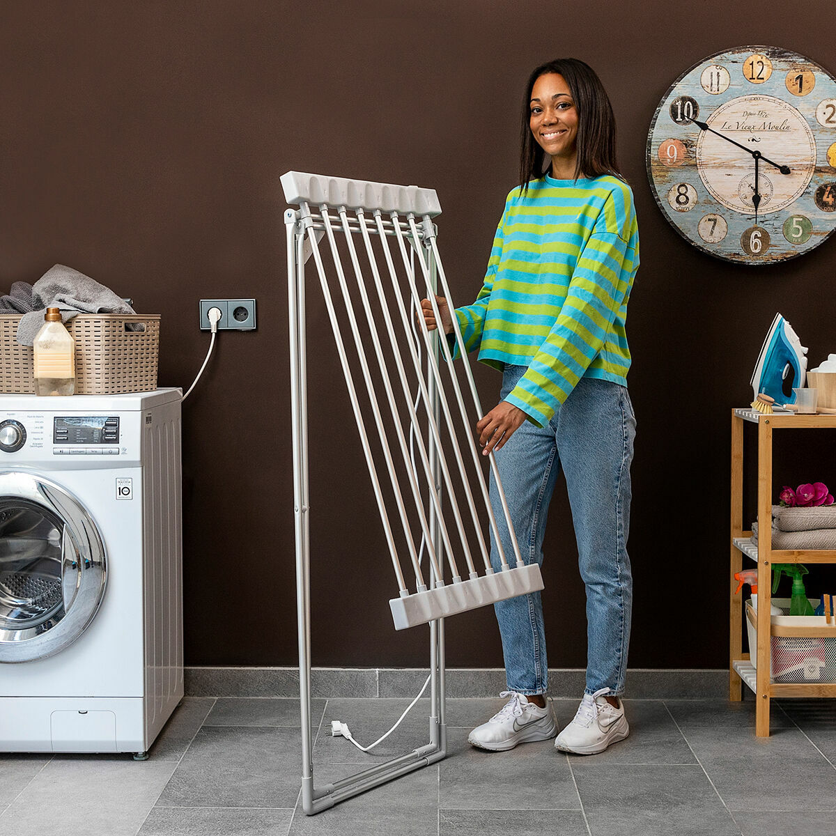 Складная электрическая сушилка для белья Dryak InnovaGoods 8 Прутьев 120 W (Пересмотрено B)-5