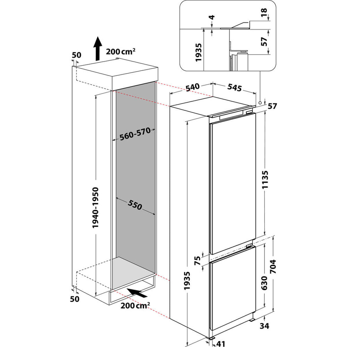 Комбинированный холодильник Whirlpool Corporation ART 9811 SF2 Белый (193 x 54 cm)-5