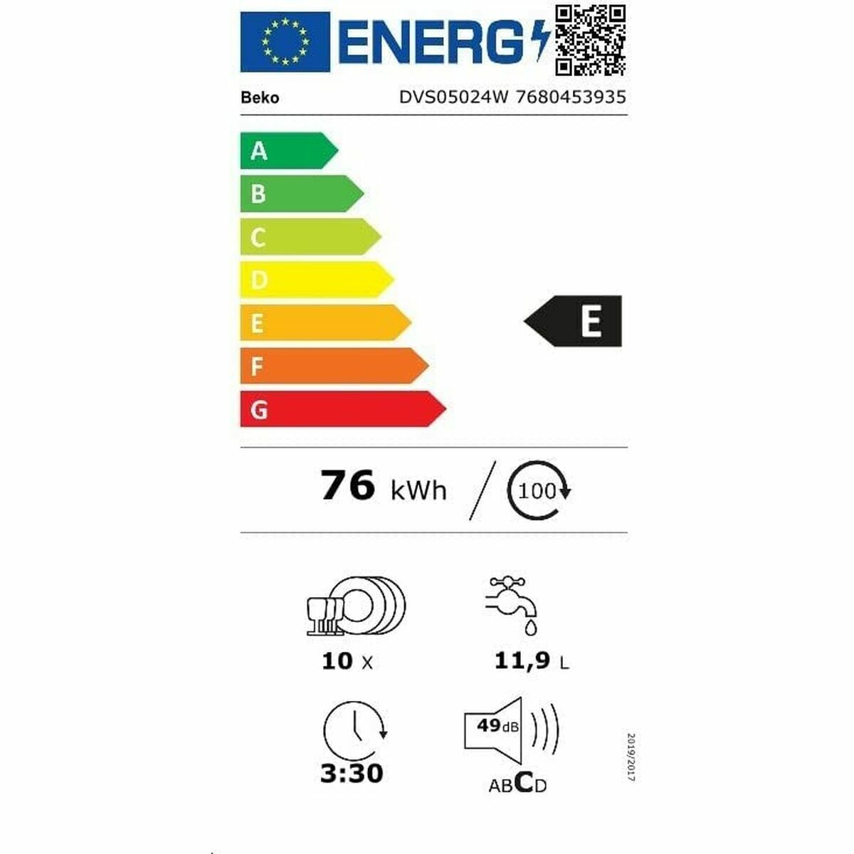 Посудомоечная машина BEKO DVS05024W Белый 45 cm (45 cm)-3