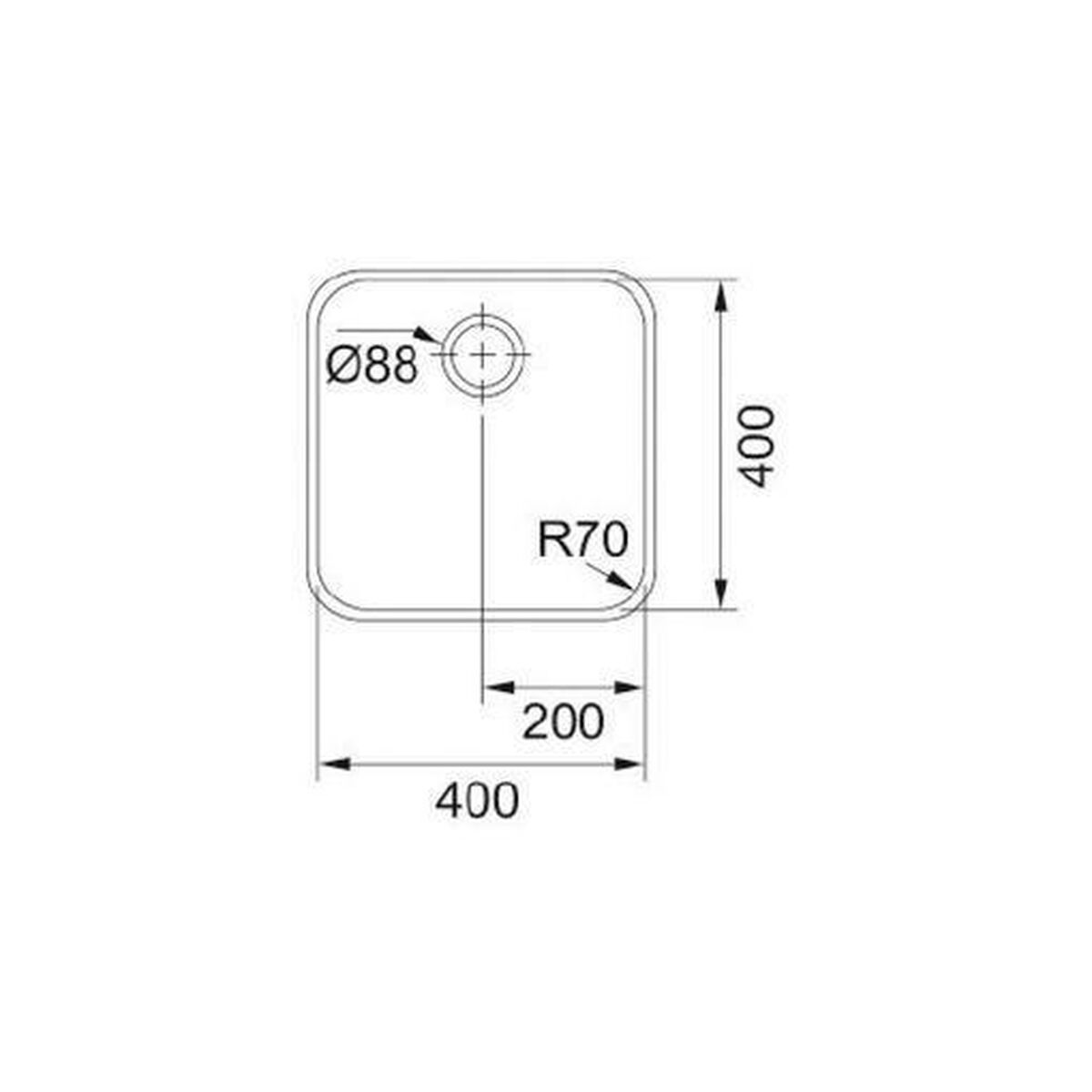 Раковина с одной мойкой Mepamsa SQUARE 40.40-2