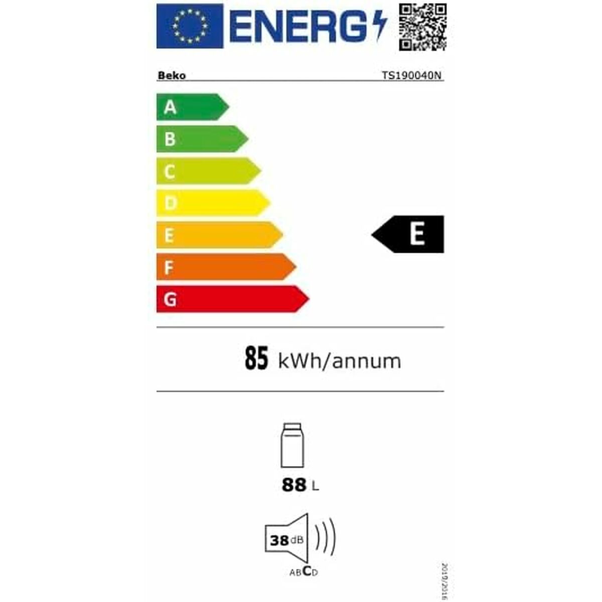 Холодильник BEKO TS190040N Белый 88 L-3