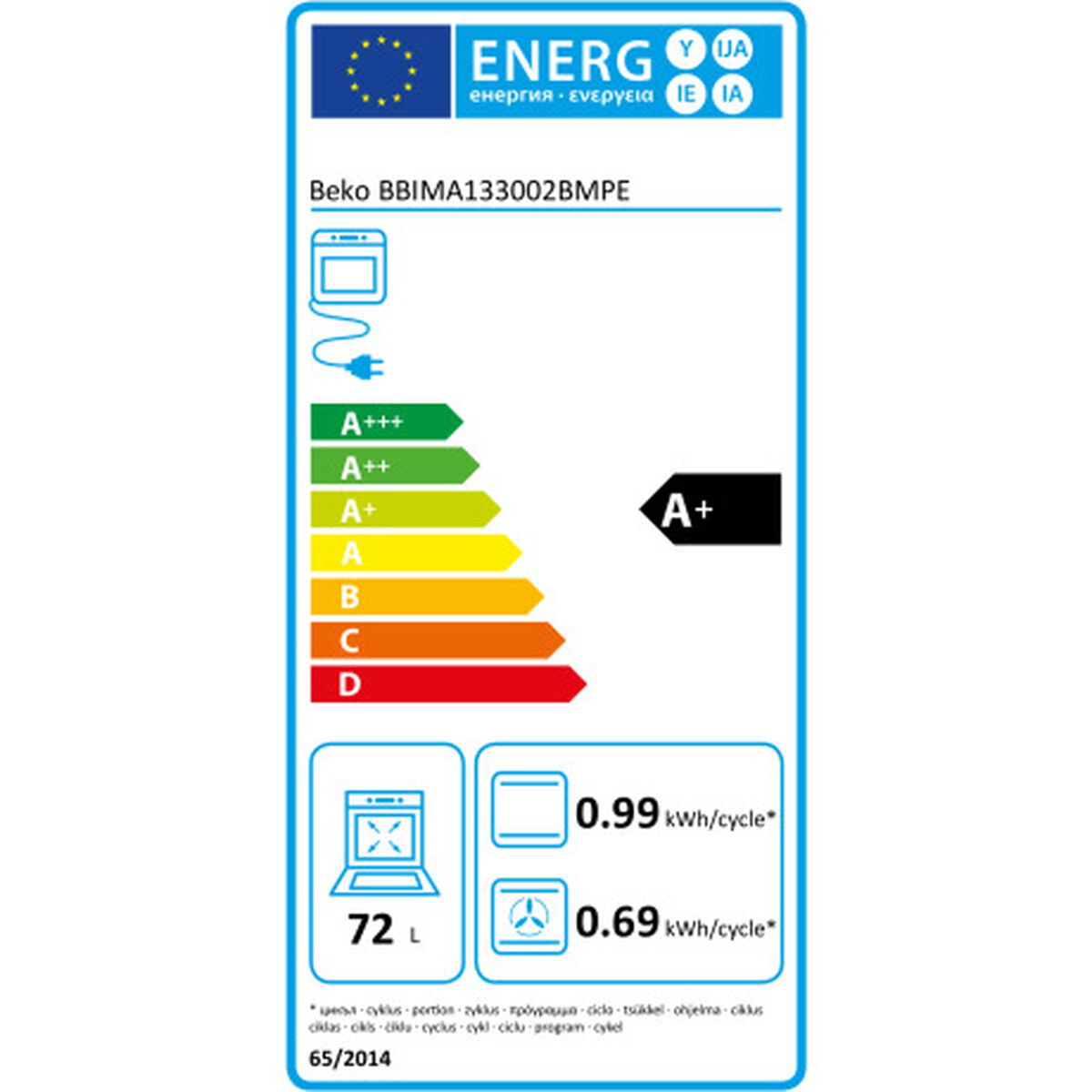 Духовой шкаф BEKO BBIMA13302BMPE 3300 W 72 L-2