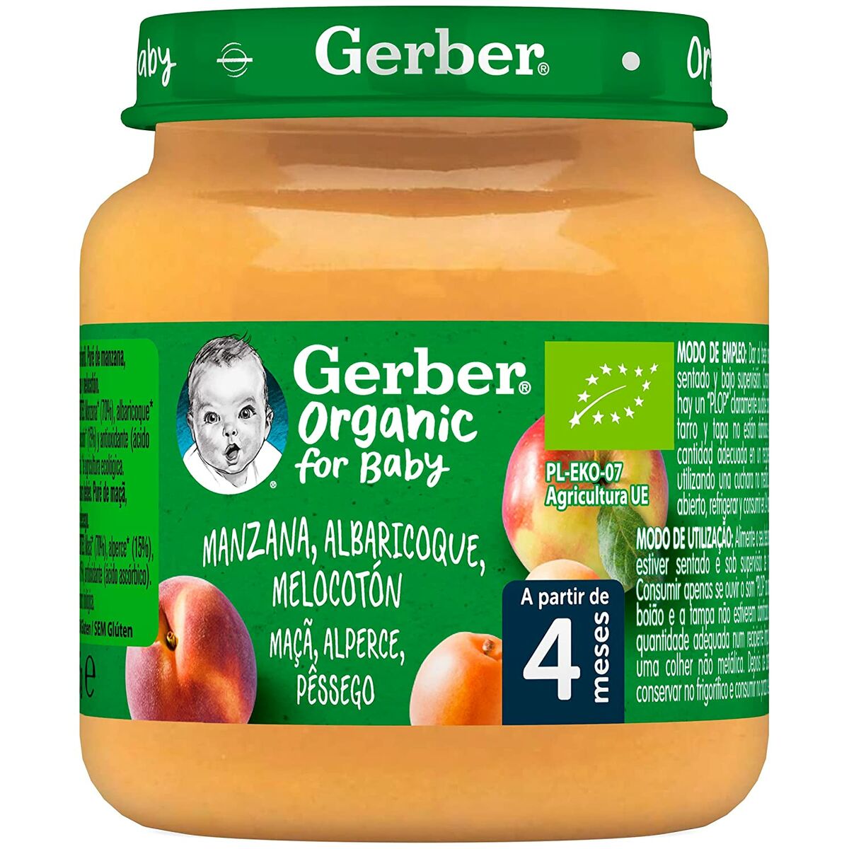 Детское пбре Nestlé Gerber Organic Яблоко Персик Абрикос 125 g-2