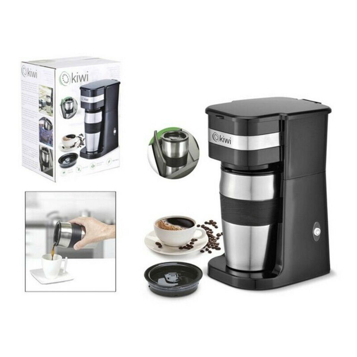 Электр кофе қайнатқыш Kiwi KCM-7505 420 ml 750W Қара