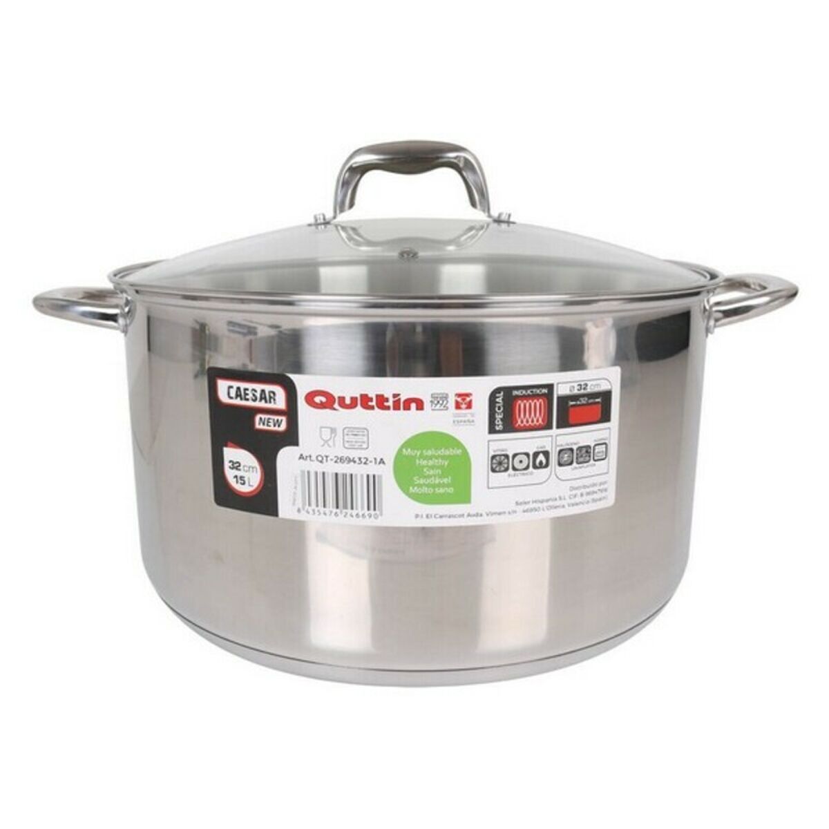 Pan with glass lid Quttin Steel-2