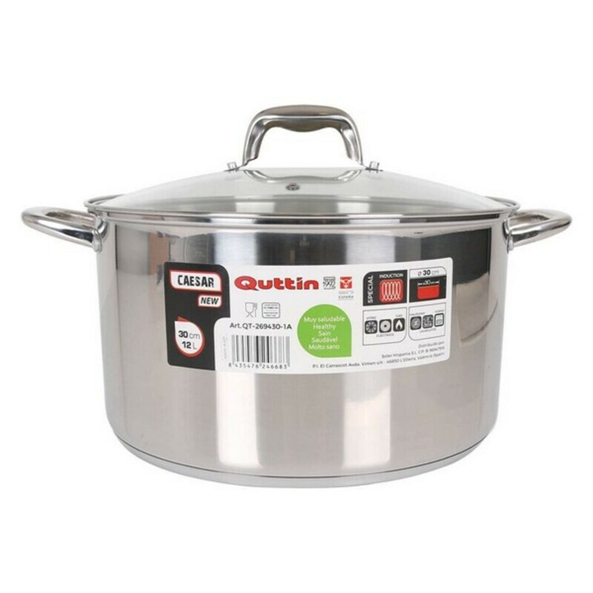 Pan with glass lid Quttin Steel-3