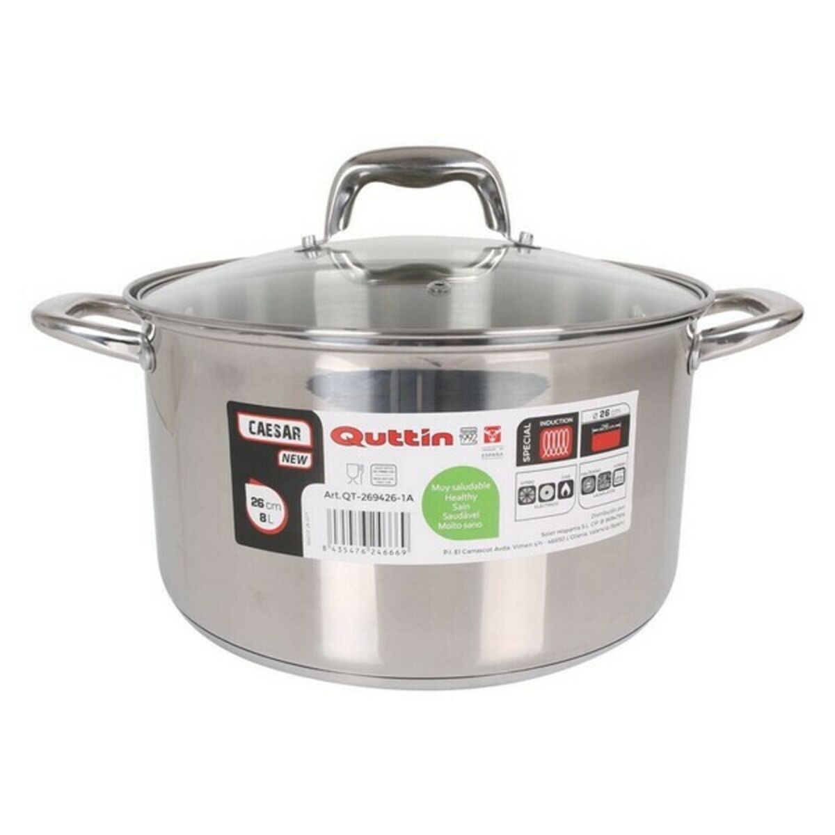 Pan with glass lid Quttin Steel-4