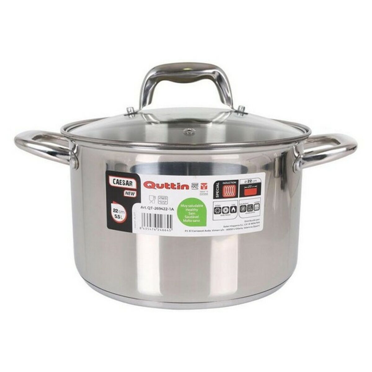 Pan with glass lid Quttin Steel-6