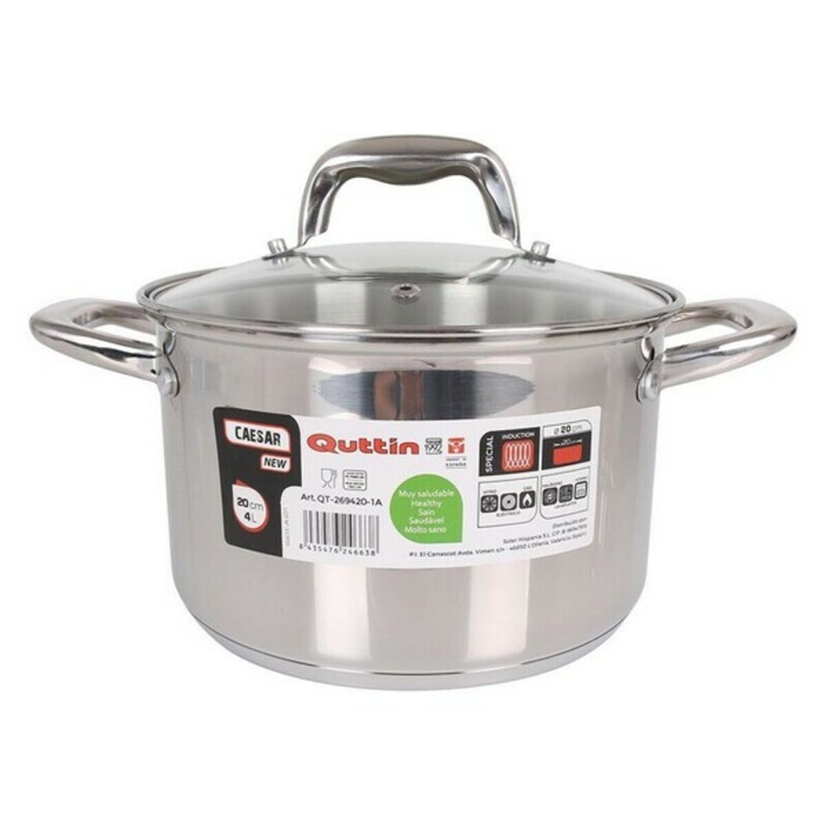 Pan with glass lid Quttin Steel-7