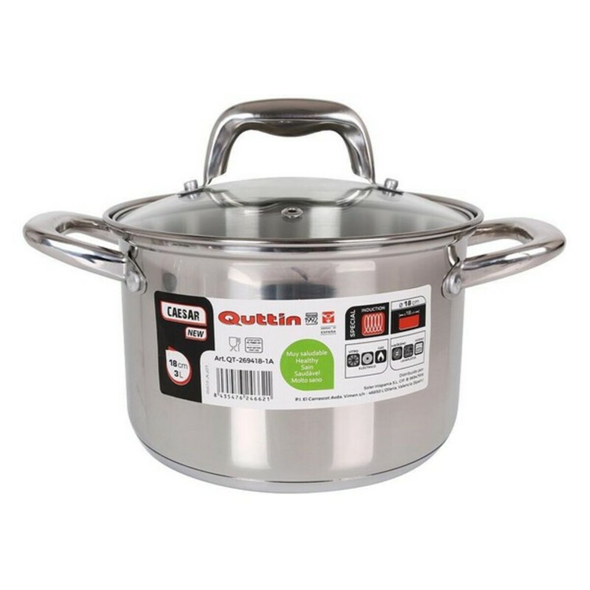 Pan with glass lid Quttin Steel-8