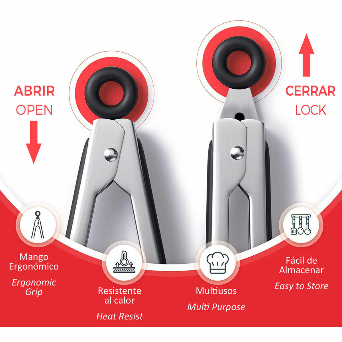 Кухонные щипцы Quttin Сталь (30 cm)-2