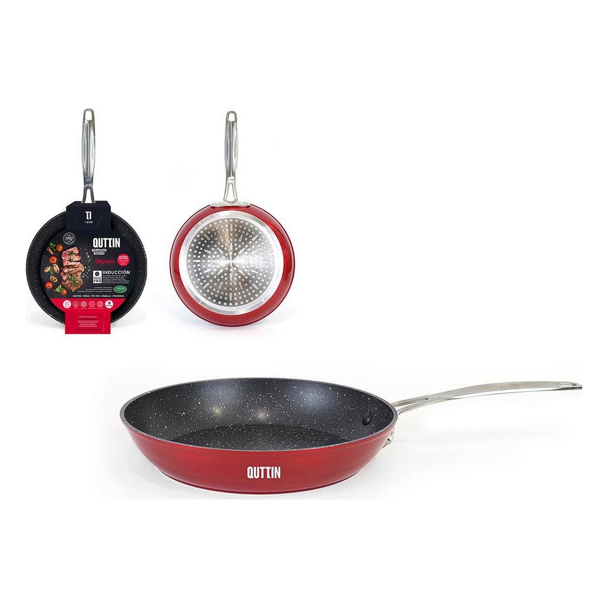 Quttin Majestic Non-Stick Frying Pan Red (18 cm)-2