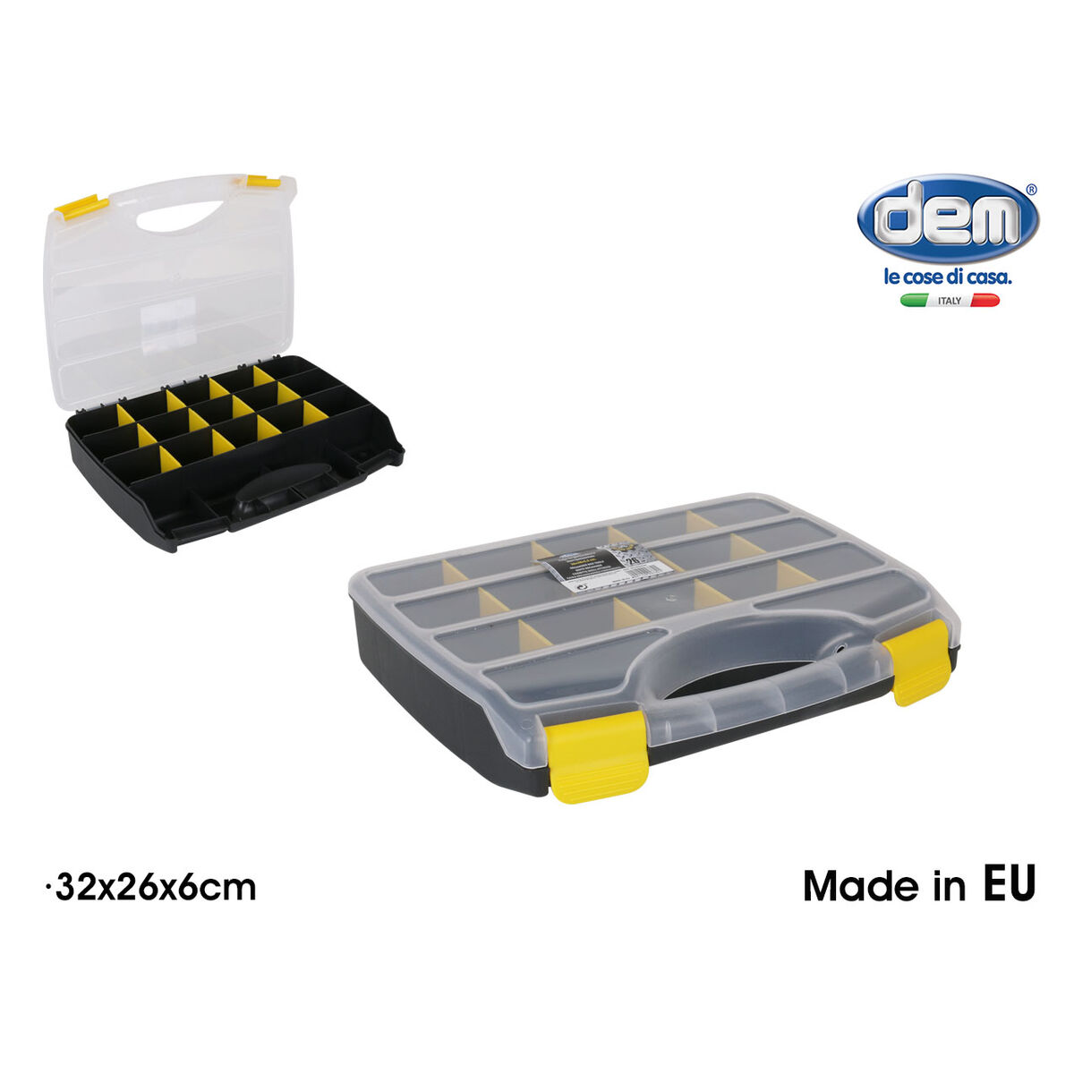 Box with compartments Dem Brico Plastic 32 x 26 x 6 cm-2