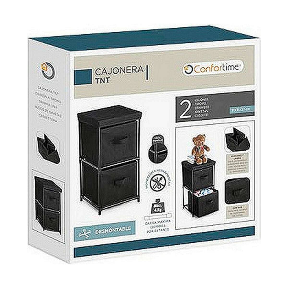 Универсальный органайзер Confortime нетканый материал 30 x 30 x 59 cm Чёрный-3