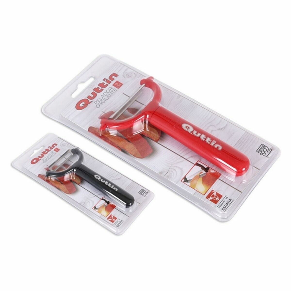 Овощечистка Quttin 50340 Поворачивается на Нержавеющая сталь 8 x 13 cm (24 штук) (8 x 13 cm)-2