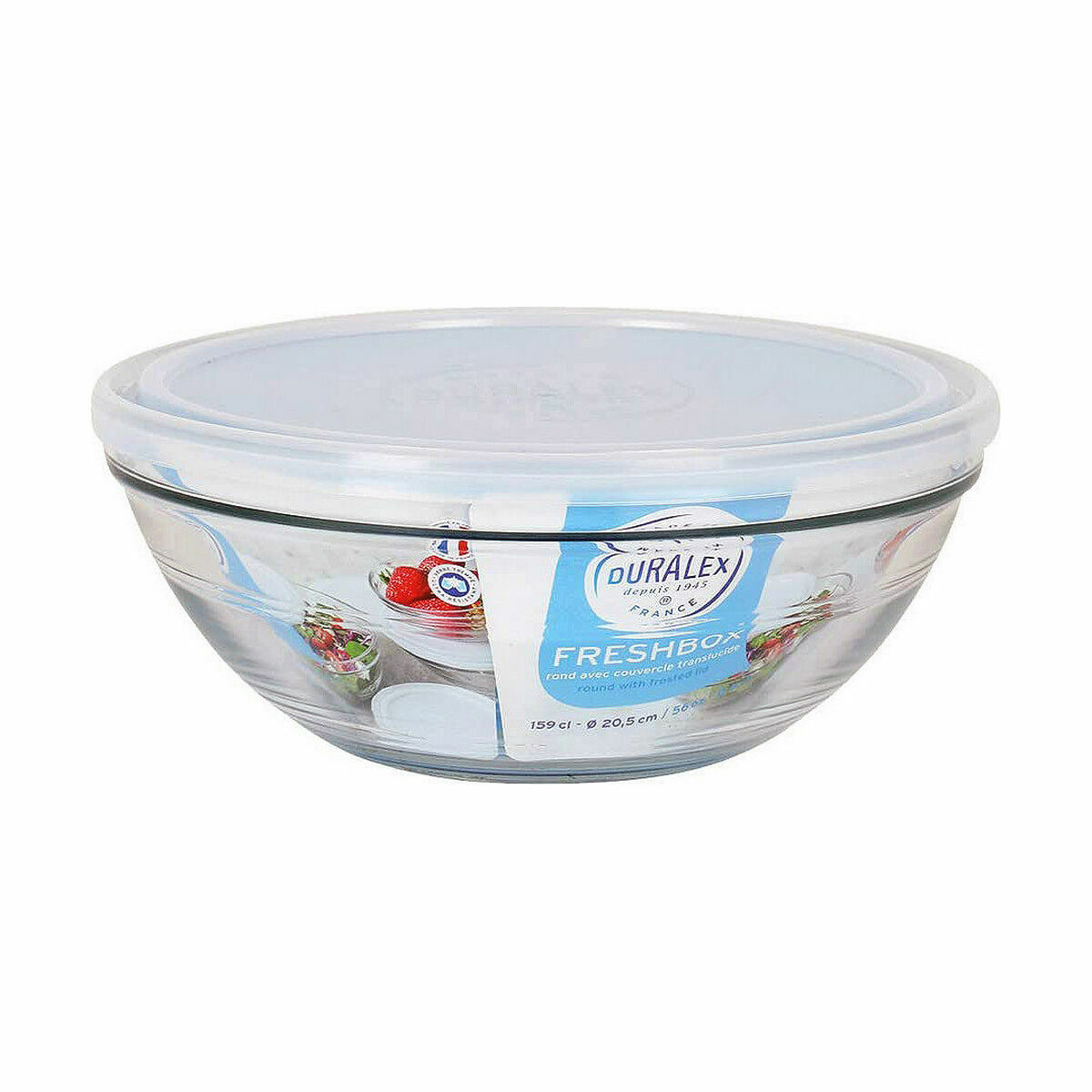Круглая коробочка для завтраков с крышкой Duralex FreshBox Синий 1,6 L (8 штук)-2