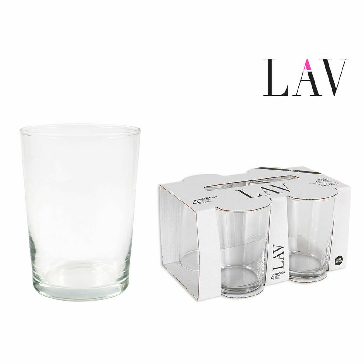 Набор стаканов LAV Best offer 4 Предметы (4 штук) (12 штук) (520 ml)-2