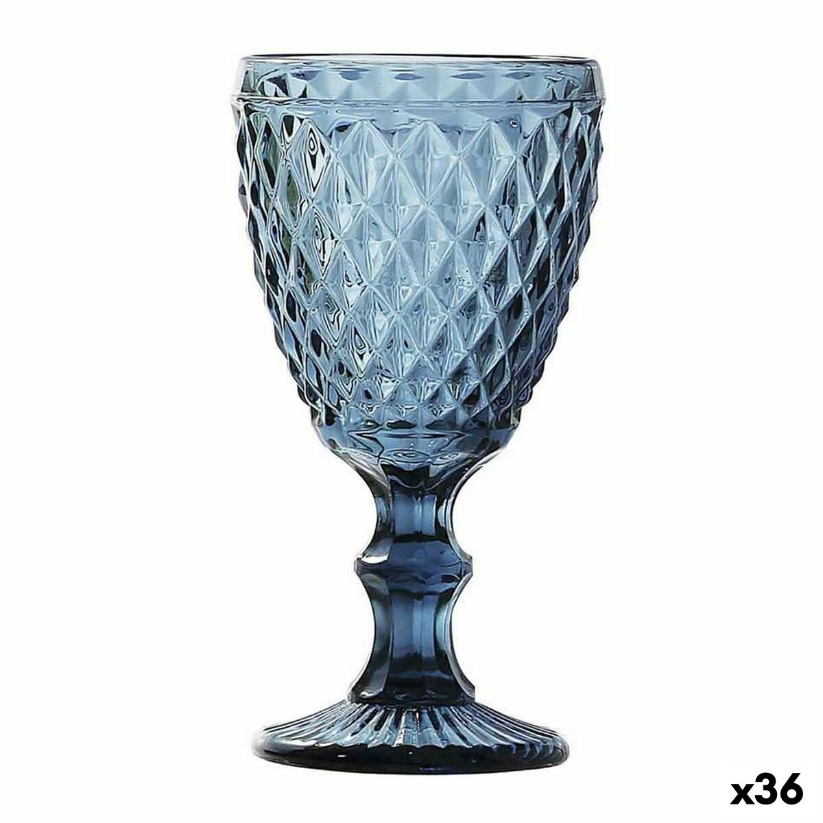 Glass La Mediterránea Sidari 350 mlブルー(36個)