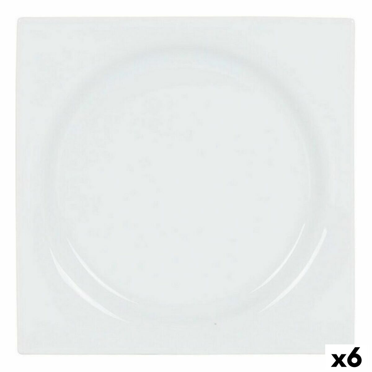 甜点菜Inde Zen瓷器白色18 x 18 x 2.5厘米(6件)