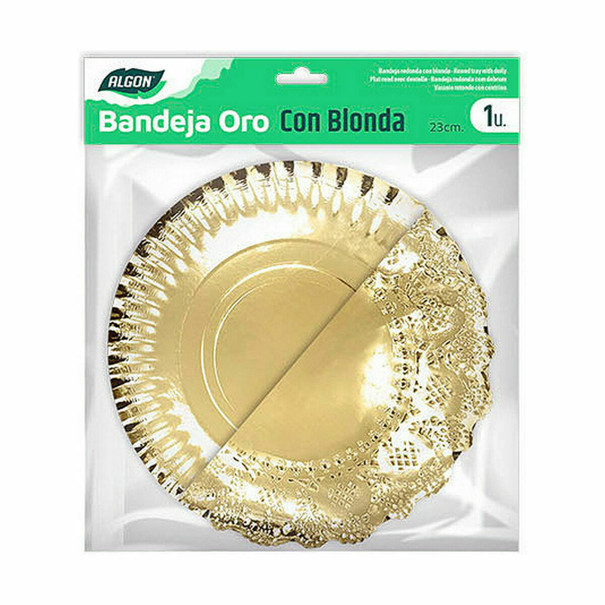 Алтындалған Дөңгелек 23 x 23 x 1,5 см (48 дана)-3