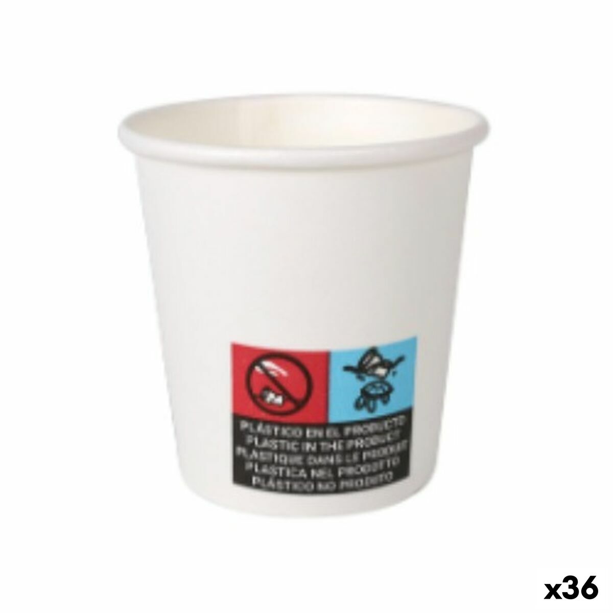 Cup Set Algon Cardboard Disposable White 36 Pieces 80 ml (50 Items)