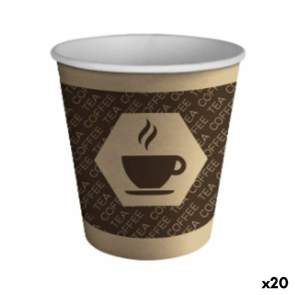 Set of glasses Algon Cardboard Disposable Cafe 20 pieces (100 Items)