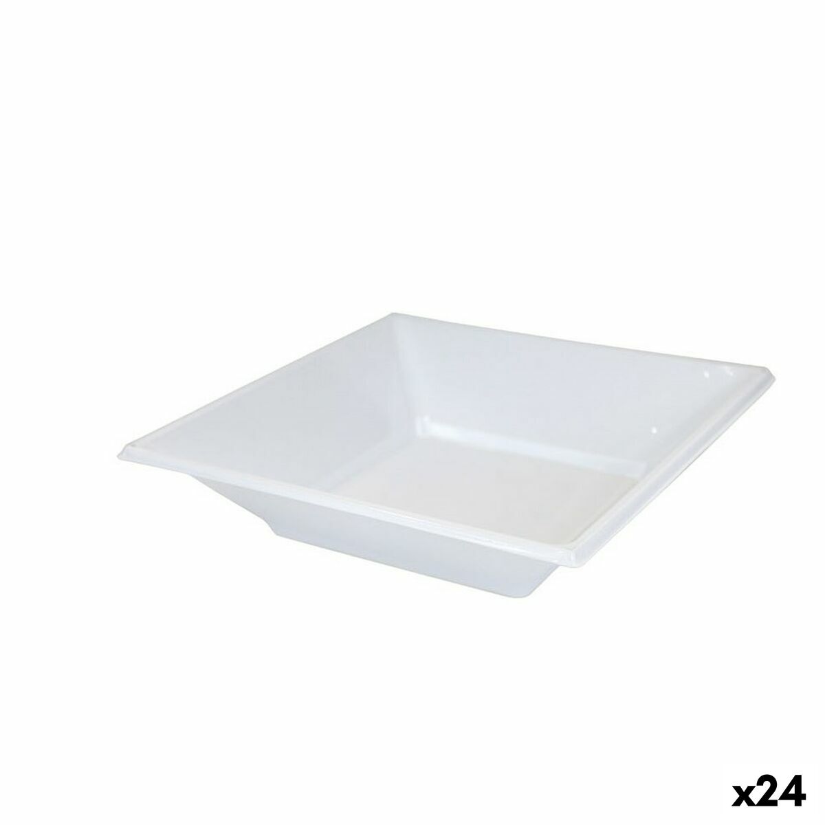 Juego de placas reutilizables de plástico blanco Algon (24 piezas)