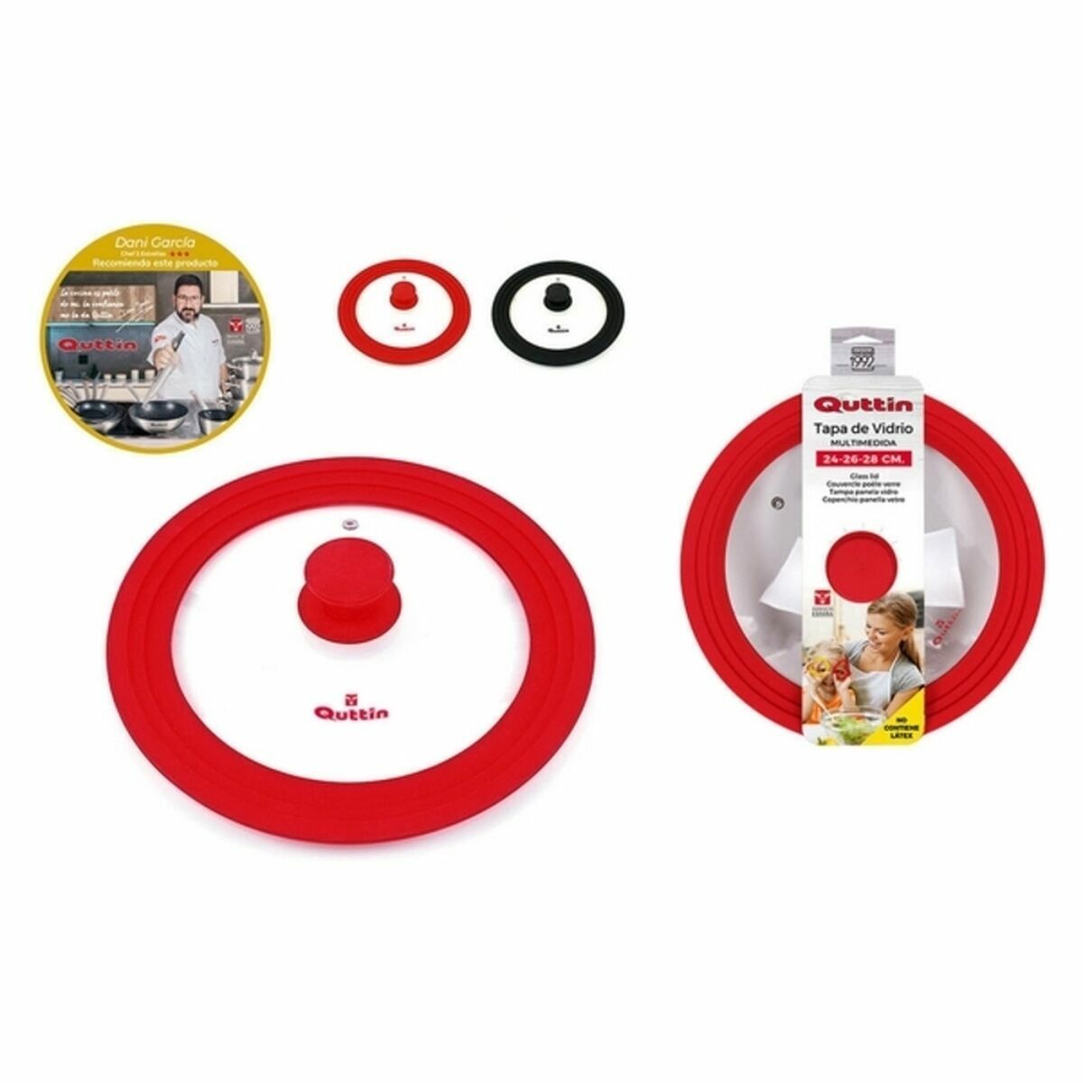 Pan lid Quttin 52247 Glass 28 cm (24-26-28 cm)-2