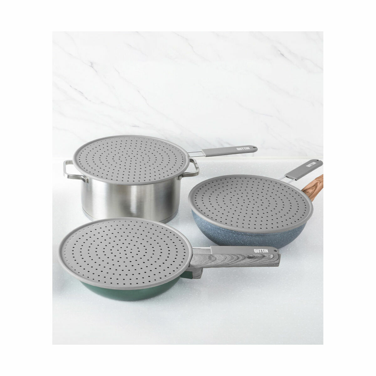 Pan lid Quttin Splash protection Silicone 28 x 45.5 x 0.7 cm-4