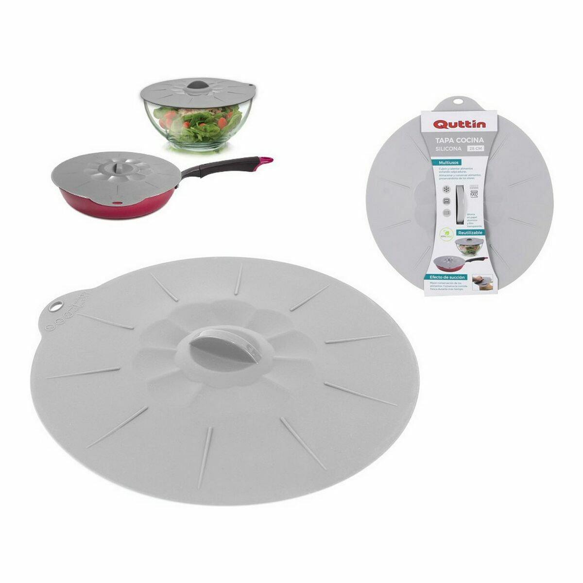 Pan lid Quttin Silicone 28 x 2.3 cm-2