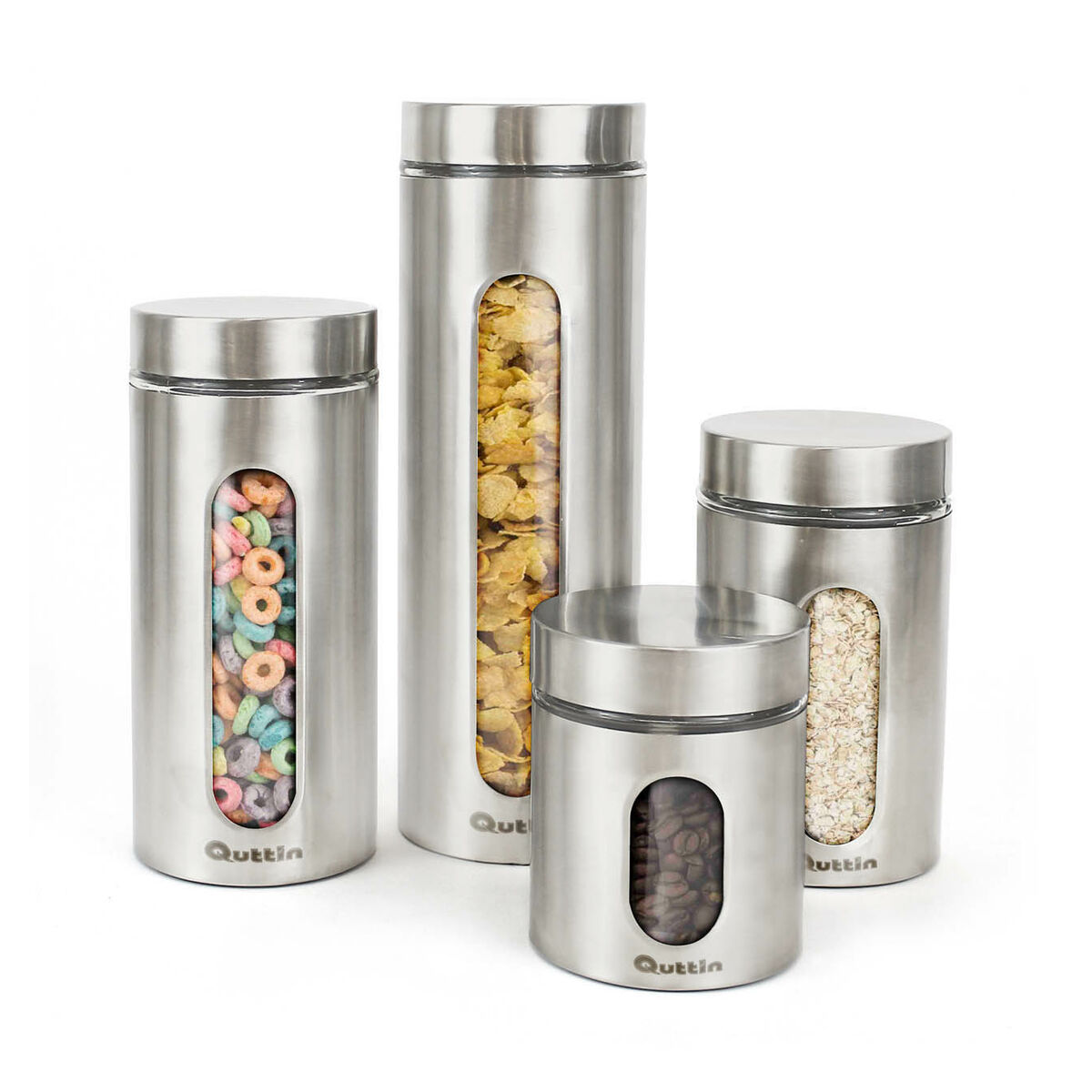 Яс Quttin Прозрачный Серебристый Cтекло Сталь 1 L 10 x 10 x 17,5 cm (12 штук)-2