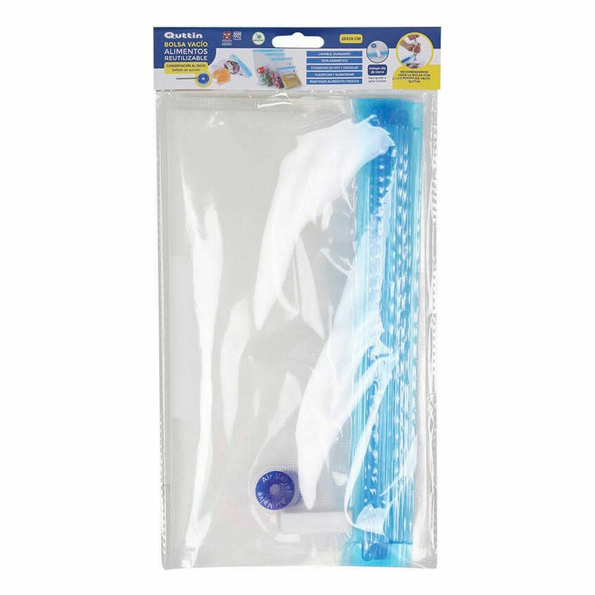 Quttin Reusable Food Bag Vacuum Valve 5 Items 26 x 28 cm (24 pieces)-2