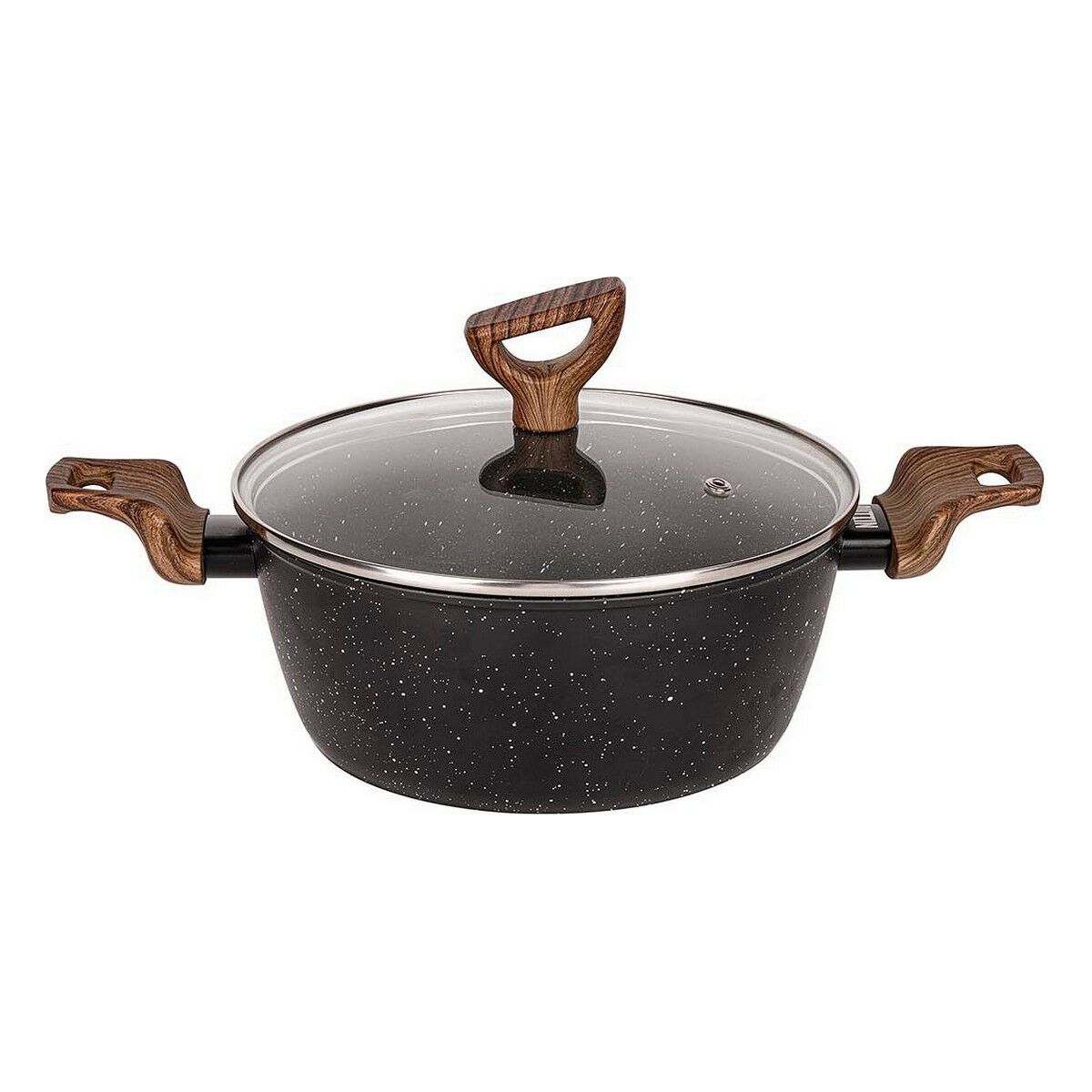 Pan with lid Quttin Ecological Black Forged Aluminum 29 x 44.5 cm (4 pieces)-2